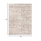 Soalmost 6x9 Area Rugs for Living Room, Stain Resistant Neutral Washable Rugs for Bedroom, Floral Vintage Non-Slip Soft Throw Carpet for Dining Room Farmhouse (Light Brown, 6