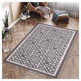 Ileading Indoor Door Mat 3x5ft Absorbent Dog Mats for Muddy Paws,Machine Washable Small Living Room Area Rug with Non-Slip Rubber Backing Low-Profile Inside Carpet for Hallway,Entryway,Kitchen(Grey)