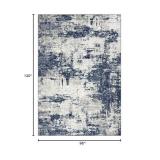 8x10 Area Rug for Living Room Bedroom: Abstract Washable Rug with Anti-Slip Backing Non-Shedding Stain-Resistant Soft Large Carpet for Dining Room Nursery Home Office - Gray/Blue