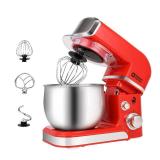 Stand Mixer, Kitchen in the box 3.2Qt Small Electric Food Mixer,6 Speeds Portable Lightweight Kitchen Mixer for Daily Use with Egg Whisk,Dough Hook,Flat Beater (Red)
