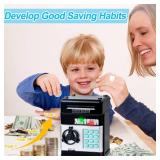 Refasy Kids Toys for Boys Girls Age 3-5,Electronic Piggy Banks for Kids Money Savings Box Toys Mini ATM Coin Bank for Children Best Birthday Xmas Gifts Cash Coin Can for Kid 8-12 Year Old Black