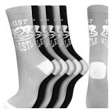 Suhine 6 Pairs Wrestling Socks Athletic Mid Calf Woven Wrestle Socks Wrestling Gifts for Adult Men Women Wrestler Team Gifts(Black, Gray)