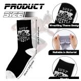 Suhine 6 Pairs Wrestling Socks Athletic Mid Calf Woven Wrestle Socks Wrestling Gifts for Adult Men Women Wrestler Team Gifts(Black, Gray)