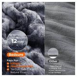 Bedsure Faux Fur Heated Blanket Throw Blanket, Fast Heating Electric Blanket with 6 Heating Levels & 4 Time Settings, Cozy Gifts for Women Men (50x60 inches, Grey)