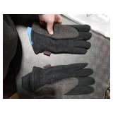 OZERO Winter Gloves for Men Women: Water-Resistant Windproof Insulated Work Gloves Leather Palm for Cold Weather Driving, Shoveling Snow, Hiking (Gray, Large)