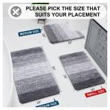 Arotive Microfiber Bathroom Rugs, Shaggy Soft and Absorbent Bath Rug, Non-Slip, Thick Plush Machine Washable Dry Bath Mats for Bathroom, Tub and Shower, 59x20, Grey, Rectangular