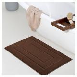 GRANNY SAYS Bathroom Rugs Non Slip 24 x 16, Bath Mats for Bathroom, Super Soft and Water Absorbent, Microfiber Washable Bath Rugs for Shower Room Floor, Tub, Brown