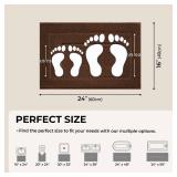 GRANNY SAYS Bathroom Rugs Non Slip 24 x 16, Bath Mats for Bathroom, Super Soft and Water Absorbent, Microfiber Washable Bath Rugs for Shower Room Floor, Tub, Brown