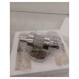 Levitt 2 Light Polished Nickel Mid Century Modern Industrial Bathroom Vanity Fixture Clear Glass - Retail: $156