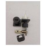 Miseno Mlk1090 Quattro Shaker Single Cylinder Keyed Entry Door Knob Set, Black, 2 Pack, (Incomplete)