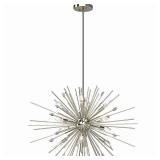 Volume Lighting 3382 Alice 12 Light 30  Wide Abstract Sputnik Chandelier - Nickel - Retail: $480