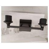 Living District Elegant Lighting 2 Light Bathroom Light Fixture, Black