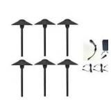 Low Voltage Black Dusk to Dawn Plug-in-Go Integrated LED Path Landscape Light Kit with Transformer Included (6-Pack)-Retail: $120