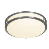 12" DC Brushed Nickel Round LED Flushmount, Color Changing Soft White, Bright White, Daylight 3000K/4000K/5000K