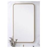 Brass Frame Bathroom Mirror 20x36 inch