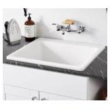 Medford 25 x 22" Drop in Laundry Sink in White - Retail: $149