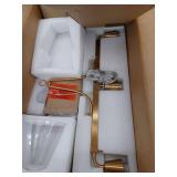 LNC Minimalist Modern 3-Light Brass Linear Chandelier with Classic Bell Clear Glass Shades