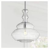 Bettina 13.37  Glass/Metal LED Pendant  Chrome/Clear