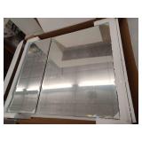 Kohler 30in W X 26in H Aluminum Two-Door Medicine Cabinet with Mirrored Doors  Beveled Edges - Retail: $712