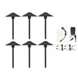Low Voltage Black Dusk to Dawn Plug-in-Go Integrated LED Path Landscape Light Kit with Transformer Included (6-Pack)- Retail: $120