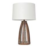 Elegant Designs Vintage Farmhouse Wood and Netted 2 Light Table Lamp  Old Wood - Retail: $160