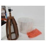 Elegant Designs Vintage Farmhouse Wood and Netted 2 Light Table Lamp  Old Wood - Retail: $160