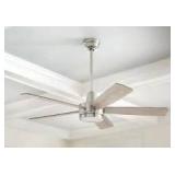 Fanelee 54 in. White Color Changing LED Brushed Nickel Smart Ceiling Fan with Light Kit and Remote Powered by Hubspace