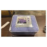 EVOLIVE 3pc Set Pinch Pleat/Kiss Pleat, Pintuck Down Alternative Comforter Set with Pompom (Twin, Purple) - Retail: $60