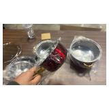 QUMIIRITY Nonstick Stainless Steel Cookware Set with Heat-resistant Gold Handles Versatile Pots and Frying Pans for Healthy Cooking and Easy Cleaning Stylish Kitchen Essential in Wine Red - Retail: $0