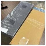 Gray Fabric Storage Ottoman with Organization Compartments