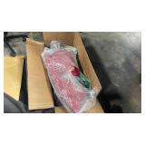 LAMPHOME 48in Pre-Lit Outdoor Christmas Wreath Decoration, 104 LED Lights Metal Holiday Decor for Home, Bow - Green/Red - Retail: $0