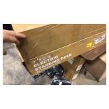 YDN Glass Standing Desk, 48x24 Inch White Standing Desk Adjustable Height Electric Stand Up Quick Install for Computer Desks, Black - Retail: $0