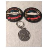 Beechcraft 70th Anniversary Commemorative Pins + B-24 Reunion Keychain