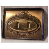 Brass Smith House Eagle Double Switch Plate