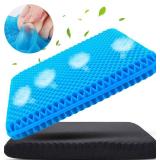 Gel Seat Cushion for Long Sitting, Large & Thick, Black Cover