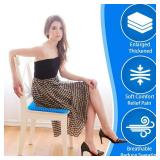 Gel Seat Cushion for Long Sitting, Large & Thick, Black Cover