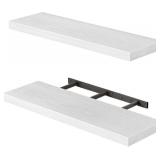 Fixwal Floating Shelves 22" Wall Mounted Rustic Wood, Set of 2