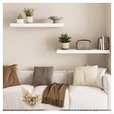 Fixwal Floating Shelves 22" Wall Mounted Rustic Wood, Set of 2