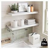 Fixwal Floating Shelves 22" Wall Mounted Rustic Wood, Set of 2