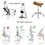 $184 FRNIAMC Saddle Stool with Wheels, Ergonomic