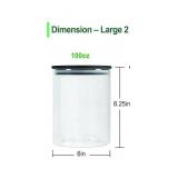 Urban Green Glass Jar with Black Lid - Food Storage Canister, Large