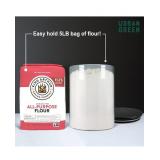 Urban Green Glass Jar with Black Lid - Food Storage Canister, Large