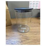 Urban Green Glass Jar with Black Lid - Food Storage Canister, Large
