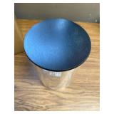 Urban Green Glass Jar with Black Lid - Food Storage Canister, Large