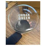 Urban Green Glass Jar with Black Lid - Food Storage Canister, Large