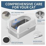 Prodigen Large Stainless Steel Cat Litter Box with Lid, 24x16x12