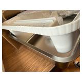 Prodigen Large Stainless Steel Cat Litter Box with Lid, 24x16x12