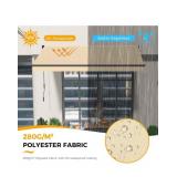 HOMEDEMO 12W x 6H Retractable Patio Awning Manual Alum. Frame Brown