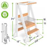 $90 OCODILE Adjustable Foldable Toddler Tower - Folding Tower White