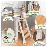 $90 OCODILE Adjustable Foldable Toddler Tower - Folding Tower White